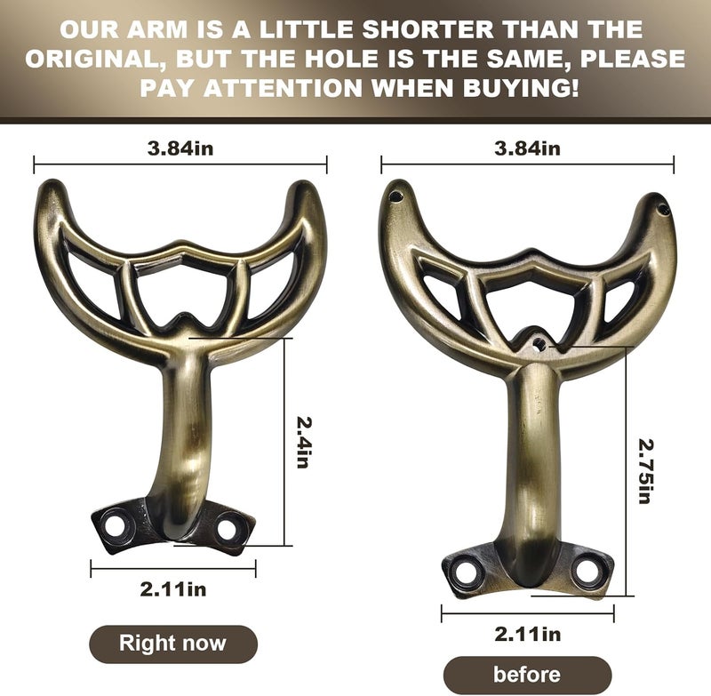 VIDABTE Ceiling Fan Blades Arm 7740200 -Hidden Screw Hole -Antique Brass, for 42-Inch Fan Blade, Mounting hole incompatibility with predecessors. -5 Pcs - Image 3